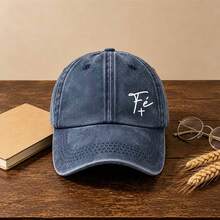 1pc Gothic Casual Washed Men Hat, Featuring 'cross And Letters' Print Design. It's Perfect For Sun Protection,Shade ,Outdoor Activity. - Multicolor - View 12