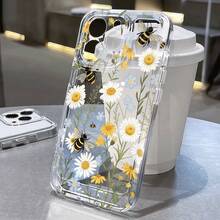 1PC Minimalist Fresh Daisy Flower Transparent Soft Phone Case - Multicolor - View 4