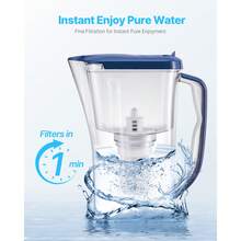 Repuestos de Filtro de Agua de 5 Etapas para Jarras y Dispensadores, sin BPA, Dura 3 Meses o 150 L, Reduce la Cal, el Plomo y Cloro, para Jarra con Filtro de Agua 6216, 66 x 146 mm, 3 uds - Ver 4