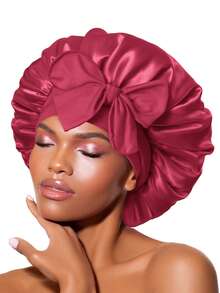 Silk Bonnet Satin Bonnet For Sleeping Large Bonnets With Tie Band Hair Wrap With Adjustable Straps Hair Cap For Women Curly - Multicolor - View 10
