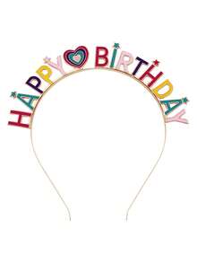 1件/2件/1套 時尚彩色 HAPPY BIRTHDAY 字母髮箍 生日派對肩帶式髮箍套組 - 彩色 - 查看 8