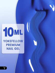YOKEFELLOW 10ml 藍色凝膠指甲油，夏季鈷藍色指甲凝膠油，高顯色浸泡式可撕除 UV LED 燈照固化，適用於美甲沙龍 - YM168 - 藍色 - 查看 3