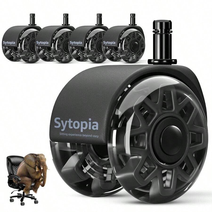 Small Caster Wheels - Style C Black - View 1