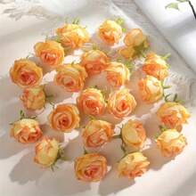 30pcs Artificial Rose Flower Heads & Buds DIY Set, Suitable For Cake Decoration, Wreath Making, Holiday & Birthday Party Decor, Bridal Bouquet, Home Floral Arrangement, Floral Craft Material, Valentine's Day Gift & New Year Decoration - Pink - View 1