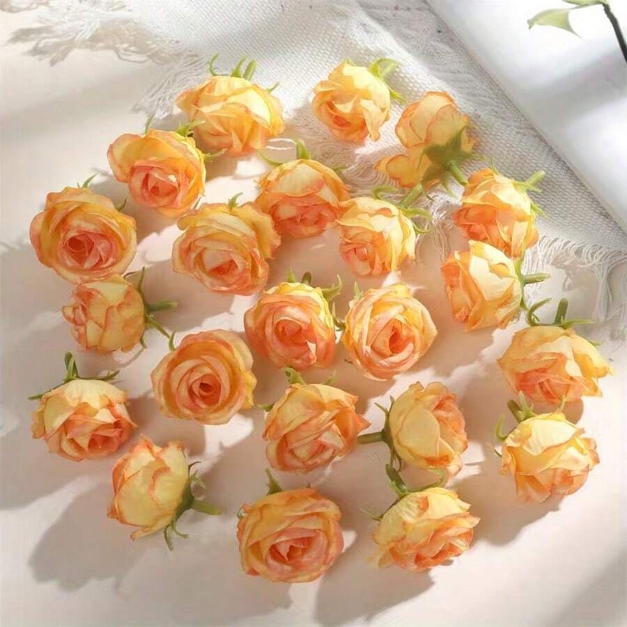 30pcs Artificial Rose Flower Heads & Buds DIY Set, Suitable For Cake Decoration, Wreath Making, Holiday & Birthday Party Decor, Bridal Bouquet, Home Floral Arrangement, Floral Craft Material, Valentine's Day Gift & New Year Decoration - Pink - View 1