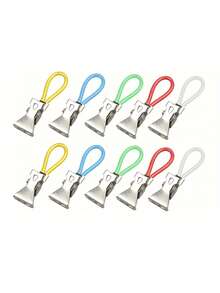 5/10pcs Multi-Color Metal Kitchen Hanging Hooks, Suitable For Kitchen, Cabinet And Bathroom (5 Colors) - Multicolor - View 10