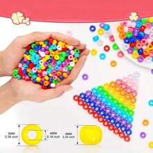 100/600/1000 件多色迷你马形 6x9 毫米塑料工艺珠，纯色，DIY 珠宝制作，手链，项链，钥匙扣，装饰工艺配件 - 彩色 - 查看 2