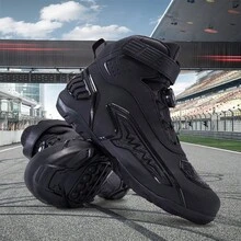 Off-Road Motorcycle Boots Leather Ankle Boots Unisex Rider Riding Boots Equipment All-Season Casual Breathable Racing Boots - Black - View 8
