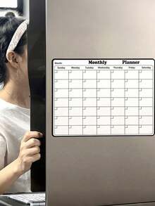 Erasable Fridge Magnet, Black Frame Monthly Calendar, Weekly Goal Tracker, Home Organization, Kitchen Whiteboard, Meal Planner, Chore List, Appointment Tracker, To-Do List, Reusable, Writable And Erasable, Home Organization, Office Supplies, Perfect For Busy Families, Weekly Planner, Vision Board - Multicolor - View 4