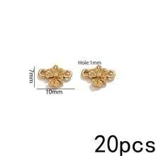 20 Peças Pingentes de Aço Inoxidável Banhados a Ouro 18K com Duplo Furo, Conectores Vintage Boho para Fabricação de Joias, Suprimentos para Fabricação de Joias DIY - Conector duplo suspenso - Visão 59