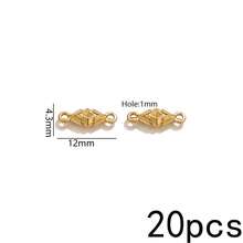 20 Peças Pingentes de Aço Inoxidável Banhados a Ouro 18K com Duplo Furo, Conectores Vintage Boho para Fabricação de Joias, Suprimentos para Fabricação de Joias DIY - Conector duplo suspenso - Visão 39