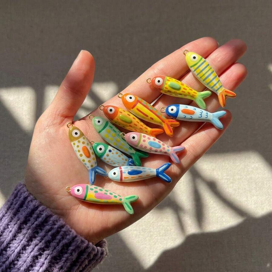Dopamine Color Block Tropical Fish Series Pendant Accessories, Ocean Style Personalized Matching, DIY Handmade Jewelry Accessories - Multiple Styles - View 1