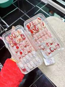 1pc Portable Nail Art Storage Box, Multi-Layer Nail Polish Organizer, Includes Nail Art Tape Set, Essential For Nail Artists, Compact Travel Nail Art Storage Box, Nail Art Tool Set - Multicolor - View 6