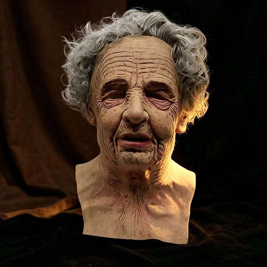 1pc/Role-Playing Funny Mask Headgear - Simulated Old Lady Headgear - Suitable For Party Role-Playing Props. - Multicolor - View 1