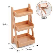 3-Tier Mini Storage Rack Model, DIY Mini Dollhouse Display Shelf, Suitable For Mini Furniture, Desktop Decor, Shop Supplies, Office Desk Decor, Room Decor, Kitchen Scene Decor, Bedroom Accessories, Photography Props, Personalized Gifts, Mini Snack Rack - A - View 7
