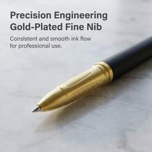 8PCS Simple Matte Black Ballpoint Pen Gold Plated Writing Tip Clean Quick Dry Ink Pen For Student Journal Business Gift - Sets - View 3