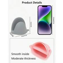 2pcs Silicone Heat Resistant Gloves, Microwave Oven Mitts, Oven Mitts, Mini Cooking, Baking And Grilling Gloves, Kitchen Essential Accessories - View 5