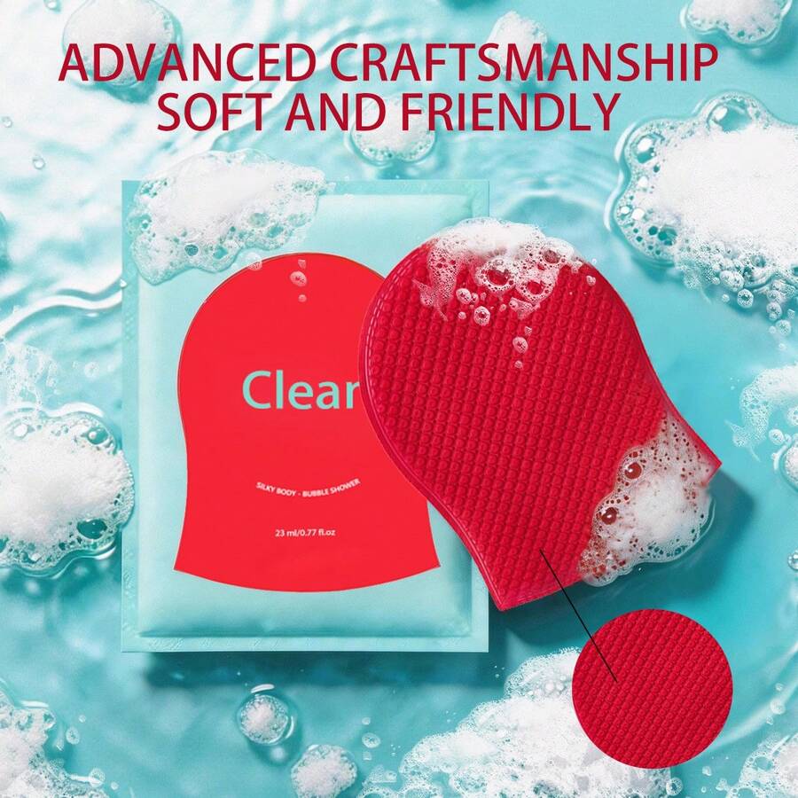2pcs Silicone Exfoliating Bath Gloves, Soft Body Scrub, Gentle Cleansing And Dead Skin Removal, Reusable Shower Brush, Suitable For Men And Women, Ideal For Sensitive Skin And Daily Use