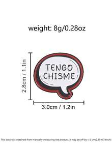 Tengo Chisme Comic Speech Bubble Enamel Brooch Latin Gossip Text Metal Pin For Backpack Jacket - Multicolor - View 2