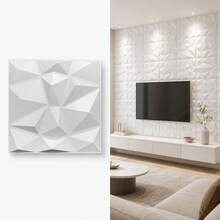 1/11/22/33pcs Diamond Design Decorative 3D Wall Panels, 30cmx30cm Matte White/Black, DIY Home Decor Wall Stickers, Gaming Room, Bedroom Decoration, Compatible With Self-Adhesive Glue - Multicolor - View 14