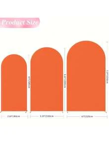 Orange Arch Backdrop 4ft/5ft/6ft/6.6ft/7.2ft Wedding Arch Set 2pcs Spandex Elastic Fabric Dome Arch Backdrop Birthday Party Wedding Arch Frame Decoration (Arch Frame Not Included, Only Fabric Backdrop) - Orange Color - View 8