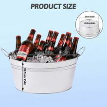2Pack Large 3.6 Gallon Galvanized Ice Buckets With Carry Handles,  Ice Bucket For Parties, Mimosa Bars, Beverage Tubs, And Beverage Stations For Champagne, Cocktails, Beer, Wine - View 5
