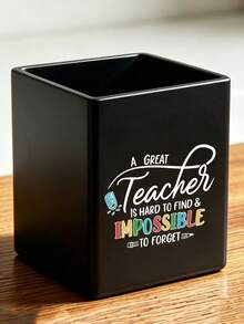 Teacher's Day Main Image Print Multifunctional Storage Box, Teacher's Day Office Essential, Desktop Organization Tool, Desktop Storage Tube, Business A5 Notebook, Office Meeting Notes Simple Notebook, Student Bound Notebook, Large Capacity Desktop Storage Box, Makeup Brush Storage Bucket, Pen Holder, Makeup Brush Holder, Can Hold Makeup Brushes, Pens, Remote Controls, Tableware And Small Items, Suitable For Home, Bathroom, Kitchen, Office, Bedroom, Dorm, Desktop, Living Room Compact Space-Saving Storage Supplies, Holiday, Birthday, Back To School Essential - Multicolor - View 13