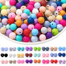 50-100pcs, 9mm/14mm/19mm Mixed Color Silicone Round Beads, DIY Bracelet Necklace Accessories Loose Beads - Multicolor - View 1