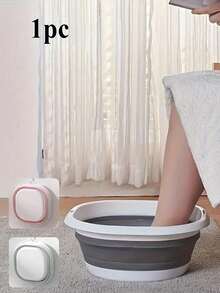 1pc Foldable Portable Foot Bath Basin, Plastic Foot Bath Bucket, Collapsible Foot Bath Basin, Foldable Laundry Basket, Space-Saving Storage Container, Travel Portable Foot Bath Basin, Foldable Massage Foot Bath Basin, Home Essentials Back To School Supplies - A - View 10