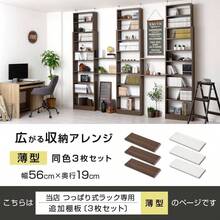 【専用扉・下段】 壁面収納 扉のみ 専用 後付け 追加 扉 ウォールナット - ホワイト + 〔追加棚板〕薄型 - チェックする 3