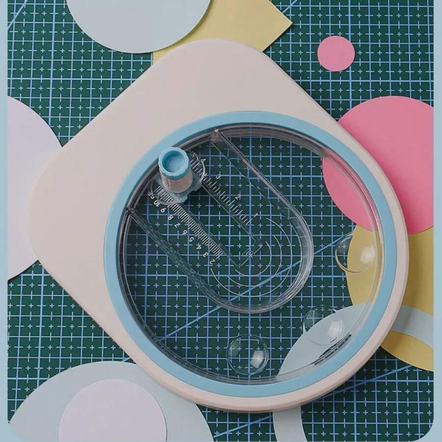 360° Rotating Circular Cutter, Cuts 2-10cm Diameter Circles, Easy To Operate, Adjustable, Circle Cutting Knife, Cuts 120-250g Paper, EVA Thickness ≤2mm, Includes 3 Blades - A - View 1