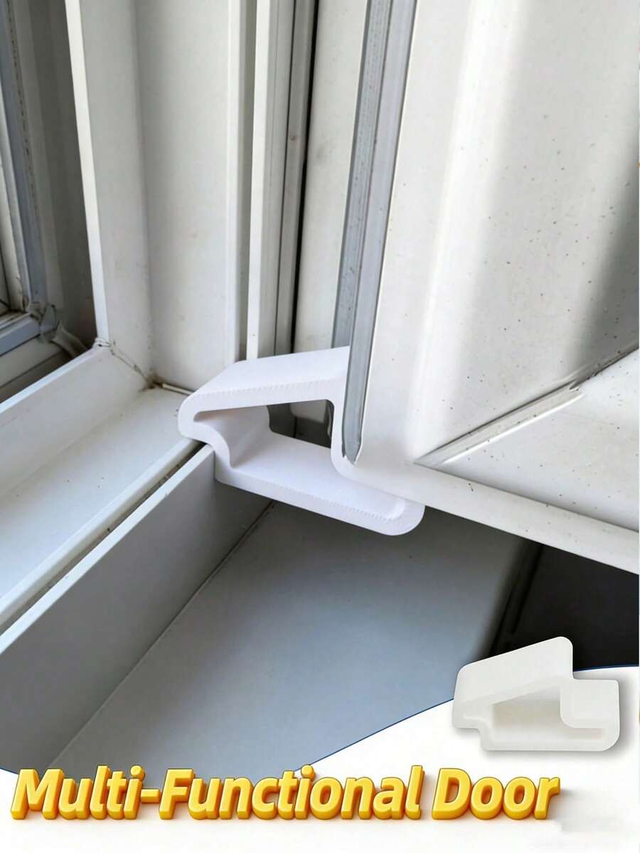 2pcs Window & Door Stopper Set | Sturdy Shock-Absorbing Strip & Track Lock Kit, Suitable For Balcony Partition, Ventilation & Privacy Protection | Easy Installation, Suitable For Patio Door, Bedroom Essential | Home Gift