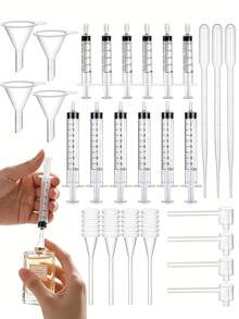 1 Set 22 In 1 Crystal Clear Zero Perfume Waste Precise Scale Universal Fit PP Quick Decant Light Luxury Perfume Decanting Kit TSA Pocket Travel Cosmetic Gadget For Women Daily Trip Birthday Gift - View 2