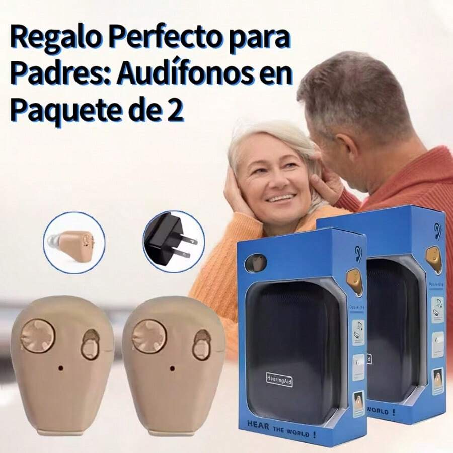 2pcs Audífonos intraauriculares duraderos y de alta calidad diseñados específicamente para personas con discapacidad auditiva, adecuados para todas las situaciones. Una opción ideal para hijos respetuosos que desean cuidar de sus padres. - 2 piezas - Ver 1