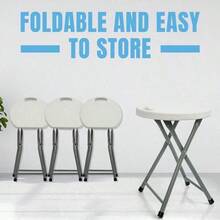 White Folding Stools - Portable And Durable Plastic Foldable Stools For Camping, Kitchen, Desk, Or Outdoor Use, Lightweight Fold Up Stool For Indoor/Outdoor Events And Everyday Seating - 2 Stools - View 7