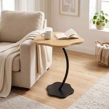 Super life Modern Simple Round Side Table With C-Shaped Frame, Small Coffee Decorative Table For Small Space In Living Room Bedroom - Flower Desktop - View 1