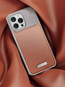 1pc Premium Fashion Leather Phone Case Frameless Protection Compatible With IPhone 17 Pro Max/17/17 Pro/16/15/14/13/12/11 Full Coverage Anti-Drop Protective Cover - Brown - View 4
