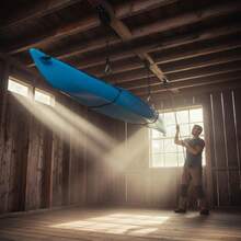 [Free Shipping] Kayak Hoist Quality Garage Storage Canoe Lift With 125 Lb Capacity Even Works As Ladder Lift-XY37627 - Multicolor - View 2