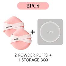 NOVO 2/3個超級柔軟水滴形化妝海綿附收納盒，乾/濕雙用粉色粉撲，柔軟無瑕，適用於液體、遮瑕膏、乳霜與底妝化妝工具 - 彩色 - 查看 9