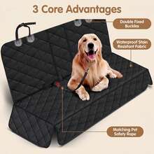 Pet Dog Car Rear Seat Cover/Back Seat Dog Seat Cover Durable Scratch-Resistant Non-Slip, Protects Pet Fur And Mud Washable Back Seat Dog Cover Compatible With Car Armrest Easy To Clean Foldable - Black - View 3