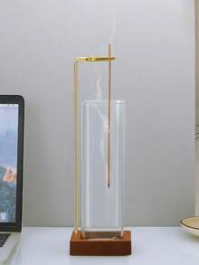 1pc Incense Burner, Detachable Glass Ashtray Style Incense Holder, Transparent Glass Structure, Suitable For Home, Yoga, Spa, Meditation, Easy To Clean Incense Stand, Elegant Home Desktop Decoration, Fashion Aesthetic, Durable Design - Incense Burner Stand - View 8