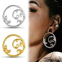 1pc 4mm Wave Ear Gauge Ear Stretchers Ear Hooks Clip Plated 18K Gold Ocean Wave Ear Expanders Piercing Body Jewelry Extender Fashion Unisex Vacation - 1697 - View 1