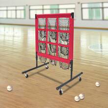 9 Grid Freestanding Baseball Practice Target Net, Red Portable Sports Training Equipment With Stable T-Shaped Base For Indoor Outdoor Use - Red - View 11