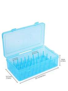 1pc Piping Nozzle Storage Box, Cake Decorating Piping Nozzle Storage Box With Safety Lock, Suitable For Standard And Large Nozzles, Sewing Thread Box, Transparent Needle Storage Box, DIY Home Accessories (Light Blue/Transparent) - One Size Fits All - View 6