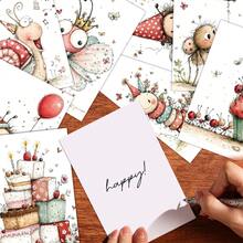 20 Sheets Whimsical Watercolor Cute Bug Birthday Postcards Pack, Neutral Bee Snail Spider Garden Critter Cards For Birthday Invitations, Shower Handwritten Gift Notes & Wall Decor - View 6