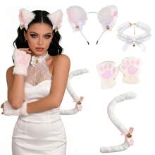 動物可愛貓咪造型服裝套裝，適合女性 Cosplay、聖誕節、萬聖節派對表演、化妝角色扮演，四季適用 - 彩色 - 查看 6