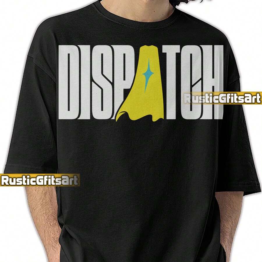 Dispatch T-Shirt, Personalized Dispatch T-Shirt, Official Dispatch Merchandise, Video Game Themed Dispatch Gift.Jpg - 黑色 - 查看 1