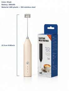 1 pieza Batidor de leche de mano para café, batidor eléctrico recargable con cabezal de acero inoxidable 304, 3 velocidades, mezclador de bebidas, batidor de café para leche, latte, cappuccino, chocolate caliente - Multicolor - Ver 9