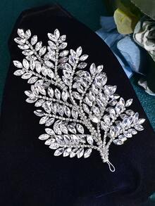 1pc Elegant Handmade Full Rhinestone Hair Piece Bridal Headband Wedding Hair Accessory For Festival Party Dress Up And Daily Wear - Silver - View 6