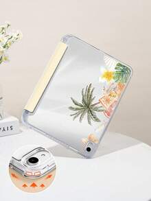 Ayotu Stylish Y-Shaped Stand Flip Case Features Coconut Tree, Seahorse, And Orange Patterns And Is Compatible With Devices Compatible With IPad Kindle (11th Generation, Released In 2024) And Kindle Paperwhite (12th Generation, Released In 2024). - Multicolor - View 5